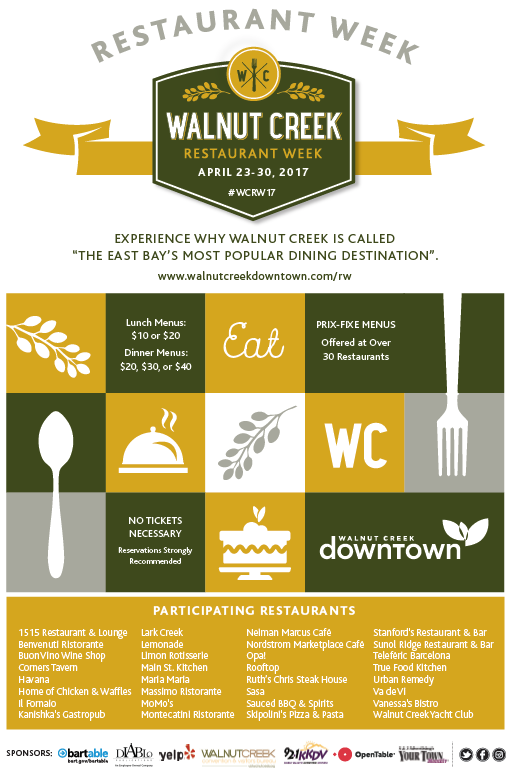 Walnut Creek Restaurant Week, April 23 thru 30